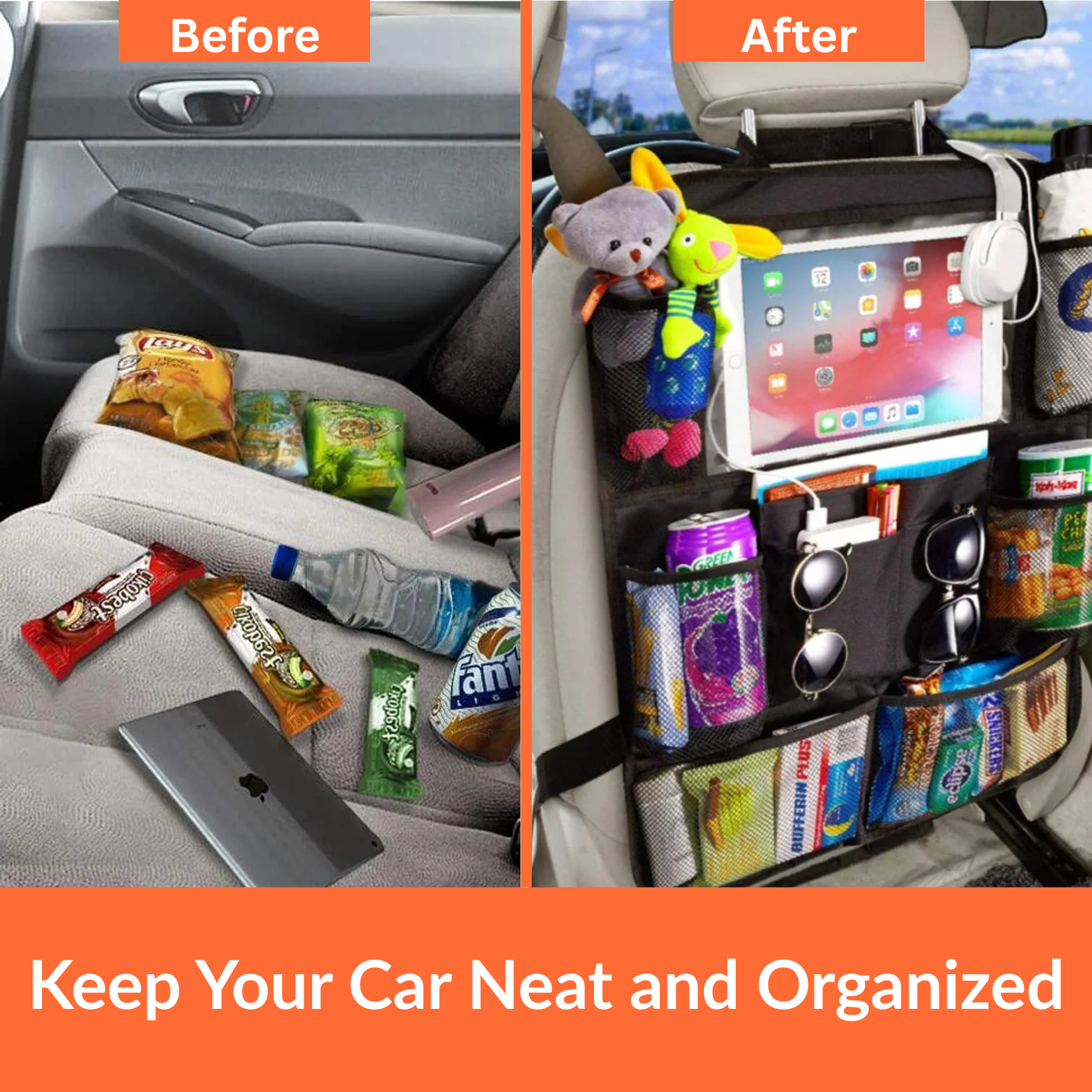 DriveNeat™ – Smart Car Back Seat Organizer